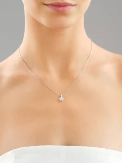 Sale Apart Zawieszka z białego złota z brylantami laboratoryjnymi - 0,35 ct - próba 585
