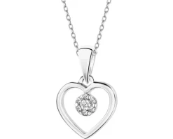 Sale Apart Zawieszka z białego złota z diamentami – serce - 0,02 ct - próba 585