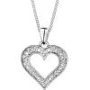 Apart Zawieszka z białego złota z diamentami - serce - 0,02 ct - próba 375< Zawieszki