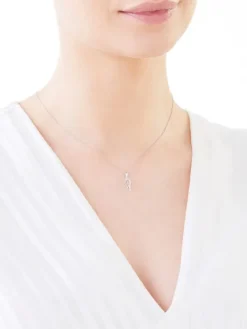 Outlet Apart Zawieszka z białego złota z diamentami - skrzydło - 0,01 ct - próba 375