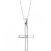 Online Apart Zawieszka z białego złota z diamentem - krzyż - 0,002 ct - próba 375