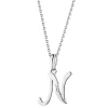 Discount Apart Zawieszka z białego złota z diamentem - litera N - 0,004 ct - próba 585