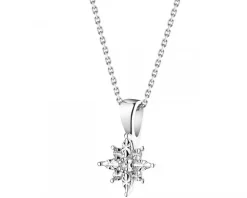 New Apart Zawieszka z białego złota z diamentem - gwiazda - 0,005 ct - próba 375