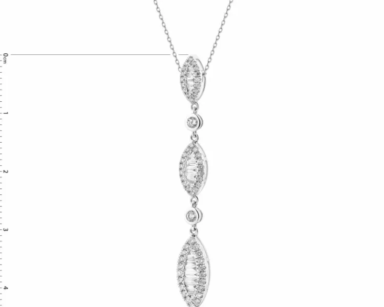 Discount Apart Zawieszka z białego złota z diamentami - 0,44 ct - próba 585
