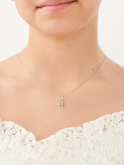 Apart Zawieszka z białego złota z diamentem - aniołek, serce - 0,004 ct - próba 585< Zawieszki