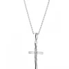 Apart Zawieszka z białego złota z diamentem - krzyż - 0,005 ct - próba 585< Zawieszki