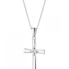 Apart Zawieszka z białego złota z diamentem - krzyż - 0,003 ct - próba 375< Zawieszki