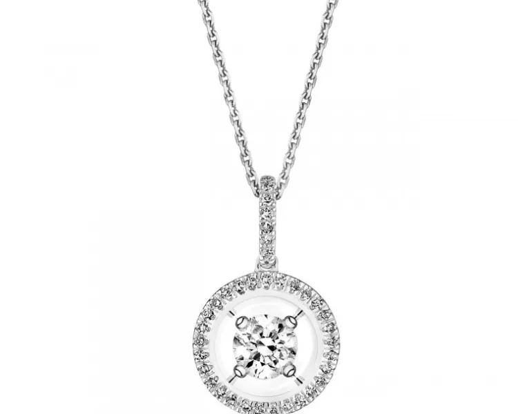 Discount Apart Zawieszka z białego złota z diamentami - 0,28 ct - próba 585