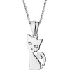 New Apart Zawieszka z białego złota z diamentami - kot - 0,007 ct - próba 585