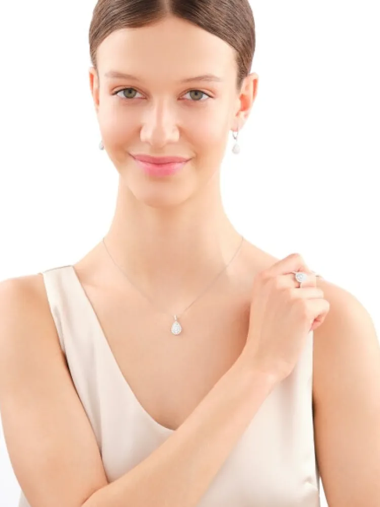 Discount Apart Zawieszka z białego złota z brylantami - 0,57 ct - próba 585