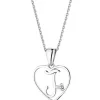 Best Apart Zawieszka z białego złota z diamentem - litera J, serce - 0,005 ct - próba 585