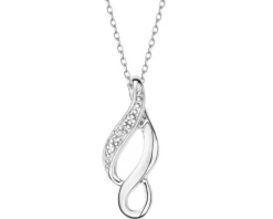 Sale Apart Zawieszka z białego złota z diamentem - 0,005 ct - próba 585