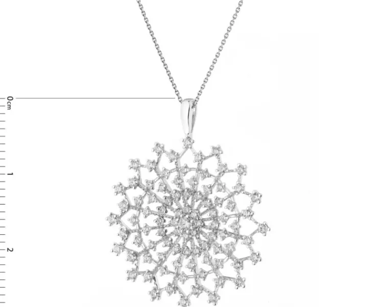 Clearance Apart Zawieszka z białego złota z brylantami - rozeta - 0,70 ct - próba 585