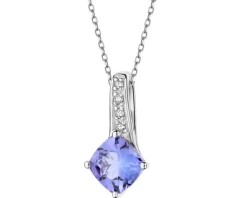 Discount Apart Zawieszka z białego złota z diamentami i tanzanitem - próba 585