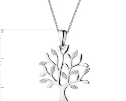 Apart Zawieszka z białego złota z diamentami - drzewko - 0,01 ct - próba 585< Zawieszki