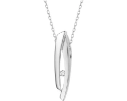 Apart Zawieszka z białego złota z brylantem - 0,02 ct - próba 585