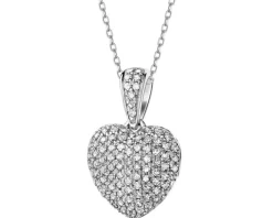Online Apart Zawieszka z białego złota z diamentami - serce - 0,21 ct - próba 585