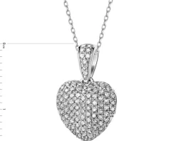 Online Apart Zawieszka z białego złota z diamentami - serce - 0,21 ct - próba 585