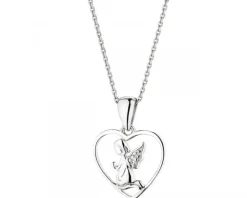 Apart Zawieszka z białego złota z diamentem - aniołek, serce - 0,003 ct - próba 375< Zawieszki