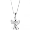 Apart Zawieszka z białego złota z diamentem - aniołek - 0,003 ct - próba 585< Zawieszki