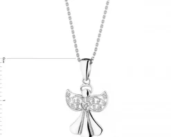 Apart Zawieszka z białego złota z diamentem - aniołek - 0,003 ct - próba 585< Zawieszki