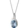 New Apart Zawieszka z białego złota z diamentami i topazem London Blue - próba 585