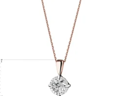 Clearance Apart Zawieszka z różowego i białego złota z brylantem - 0,14 ct - próba 585