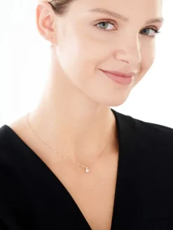 Clearance Apart Zawieszka z różowego i białego złota z brylantem - 0,14 ct - próba 585