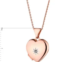 Apart Zawieszka z różowego złota z diamentem - puzderko - serce - 0,005 ct - próba 375< Wszystkie