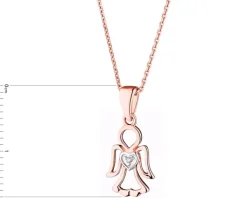 Apart Zawieszka z różowego złota z diamentem - aniołek, serce - 0,004 ct - próba 375< Zawieszki