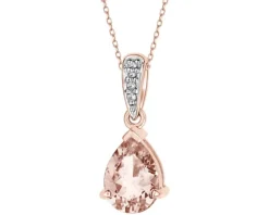 Apart Zawieszka z różowego złota z diamentami i morganitem - próba 585< Wszystkie