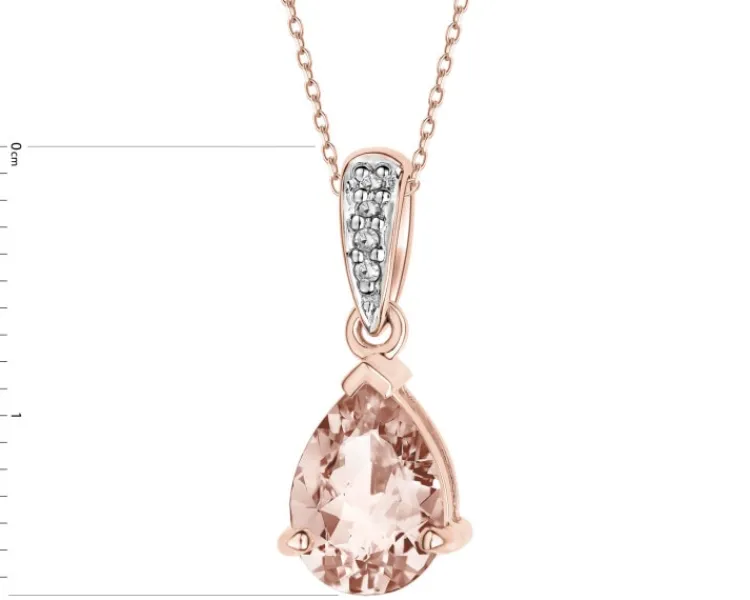 Apart Zawieszka z różowego złota z diamentami i morganitem - próba 585< Wszystkie