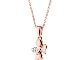 Apart Zawieszka z różowego złota z diamentem - aniołek, serce - 0,003 ct - próba 585< Zawieszki