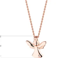 Apart Zawieszka z różowego złota z diamentem – aniołek - 0,002 ct - próba 585< Zawieszki