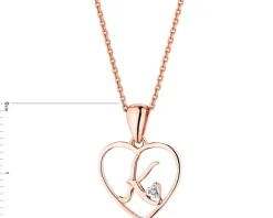 Apart Zawieszka z różowego złota z diamentem - litera K, serce - 0,005 ct - próba 375< Zawieszki