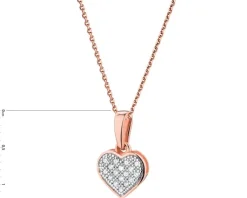 Apart Zawieszka z różowego złota z diamentami - serce - 0,05 ct - próba 585