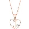 Apart Zawieszka z różowego złota z diamentem - litera J, serce - 0,005 ct - próba 375< Zawieszki