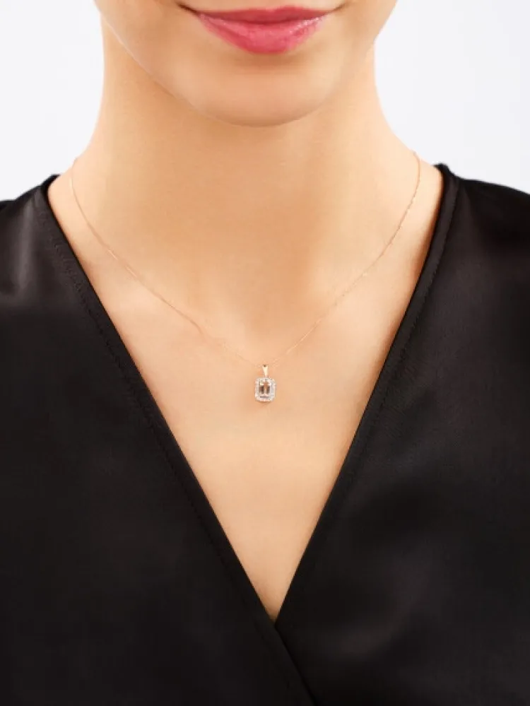 Apart Zawieszka z różowego złota z diamentami i morganitem - próba 585