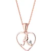 Apart Zawieszka z różowego złota z diamentem - litera A, serce - 0,005 ct - próba 375< Zawieszki