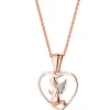 Online Apart Zawieszka z różowego złota z diamentem - aniołek, serce - 0,003 ct - próba 375