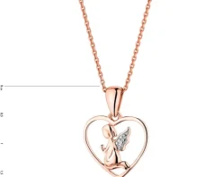 Online Apart Zawieszka z różowego złota z diamentem - aniołek, serce - 0,003 ct - próba 375