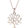 Outlet Apart Zawieszka z różowego złota z diamentami - drzewko - 0,01 ct - próba 585