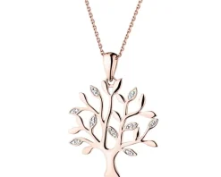 Outlet Apart Zawieszka z różowego złota z diamentami - drzewko - 0,01 ct - próba 585