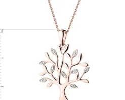 Outlet Apart Zawieszka z różowego złota z diamentami - drzewko - 0,01 ct - próba 585