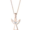 Apart Zawieszka z różowego złota z diamentem - aniołek, serce - 0,003 ct - próba 375< Zawieszki