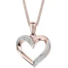 Sale Apart Zawieszka z różowego złota z diamentami - serce - 0,01 ct - próba 585