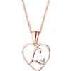 Discount Apart Zawieszka z różowego złota z diamentem - litera L, serce - 0,005 ct - próba 375