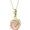 Online Apart Zawieszka z żółtego, białego i różowego złota z brylantami - 0,05 ct - próba 585