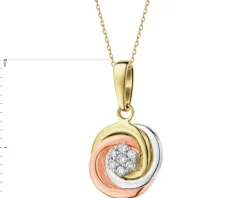 Online Apart Zawieszka z żółtego, białego i różowego złota z brylantami - 0,05 ct - próba 585