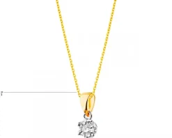 Sale Apart Zawieszka z żółtego i białego złota z brylantem - 0,05 ct - próba 585